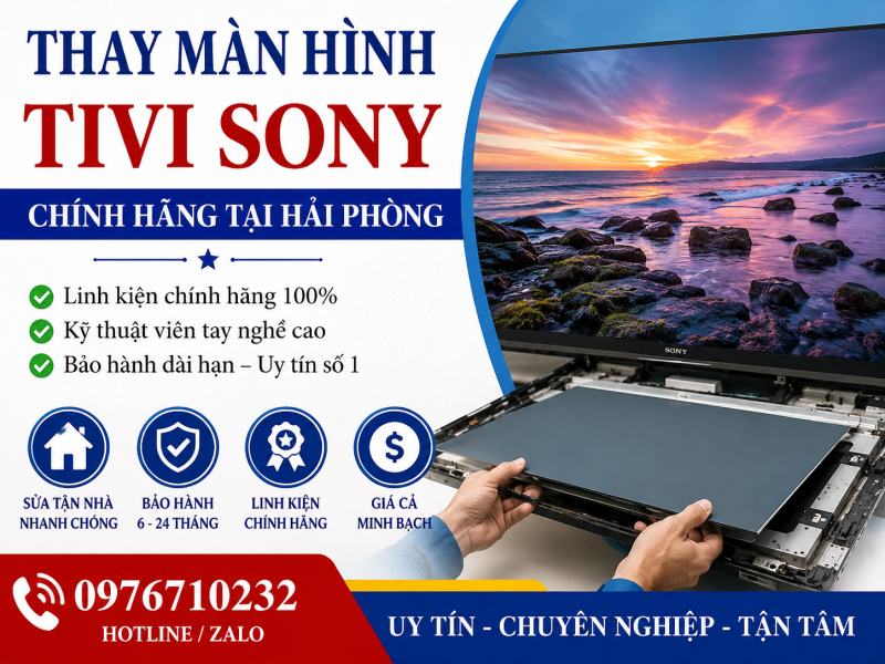 Thay màn hình tivi Sony tại Hải Phòng chính hãng, giá tốt