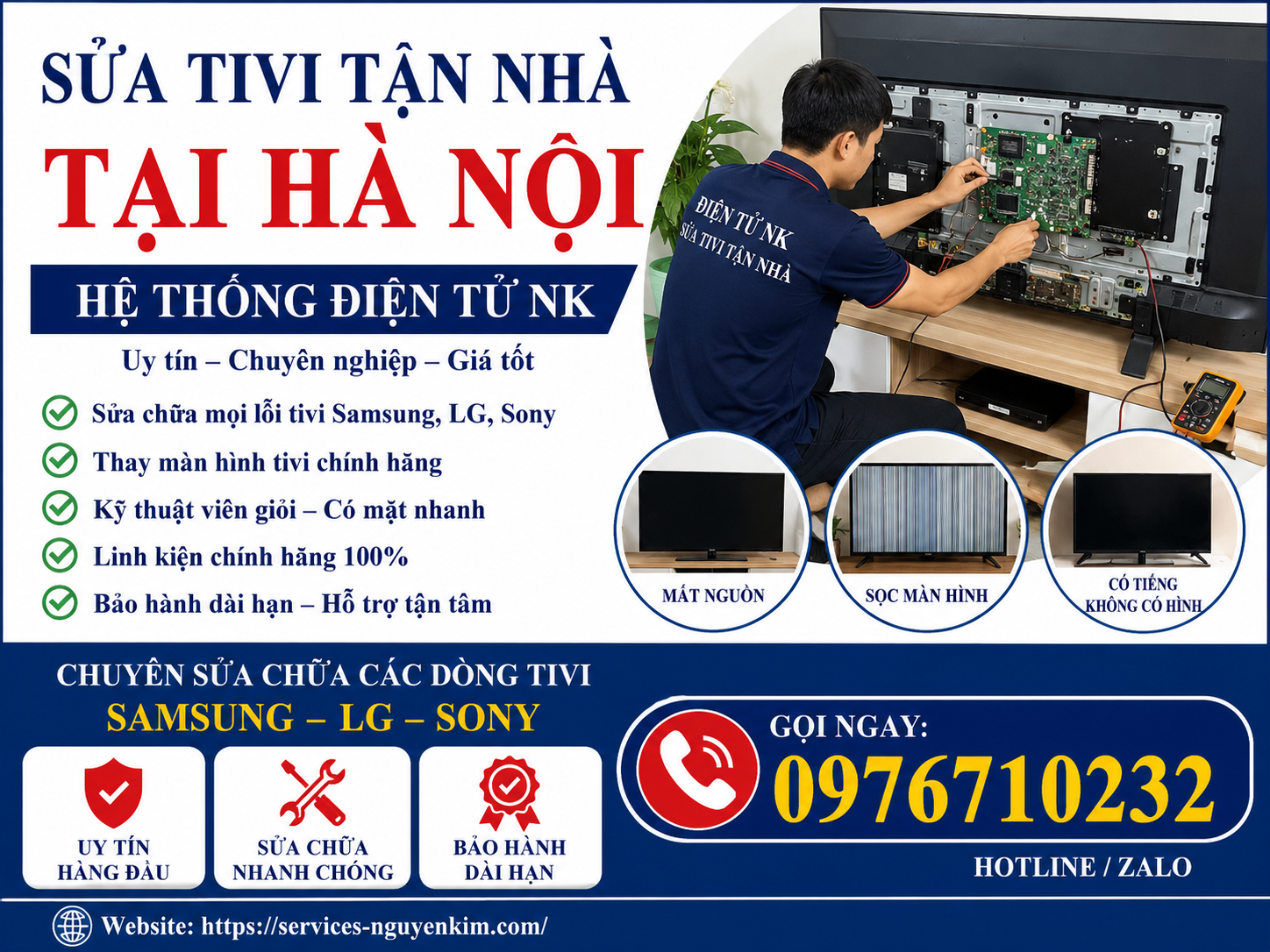 Sửa Tivi Tận Nhà Tại Hà Nội | Hệ Thống Điện Tử NK – Gọi Là Có Mặt